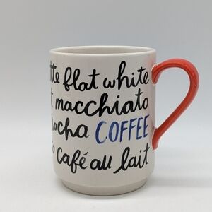 Kate Spade X Lenox Ceramic White Red Macchiato Espresso Coffee Mug